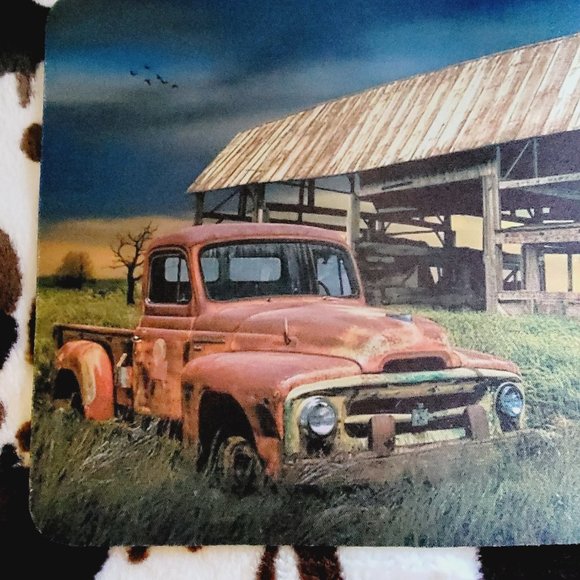 Old Red Truck Computer Non Slip Custom Mouse Pad - Picture 2 of 4